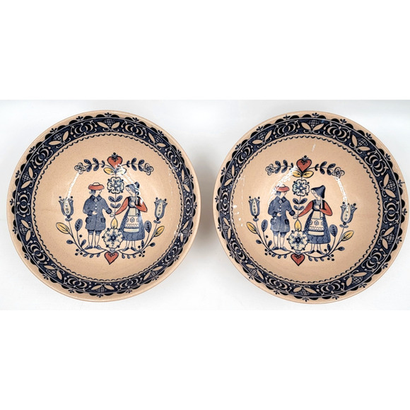 Johnson Brothers Hearts & Flowers Old Granite Cereal Bowls Set of 2 England - Picture 4 of 6